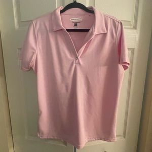 Pebble Beach short sleeve performance polo. Light pink size large.